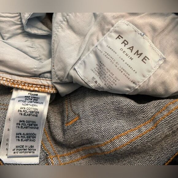 FRAME Denim 9 Le High Straight Reverse Step Hem Jeans 26 Raw Edge Ankle Crop - Picture 7 of 14